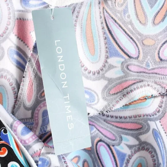 London Times Paisley Print Sheath Sundress - NWT - Size 12 - Picture 7 of 8